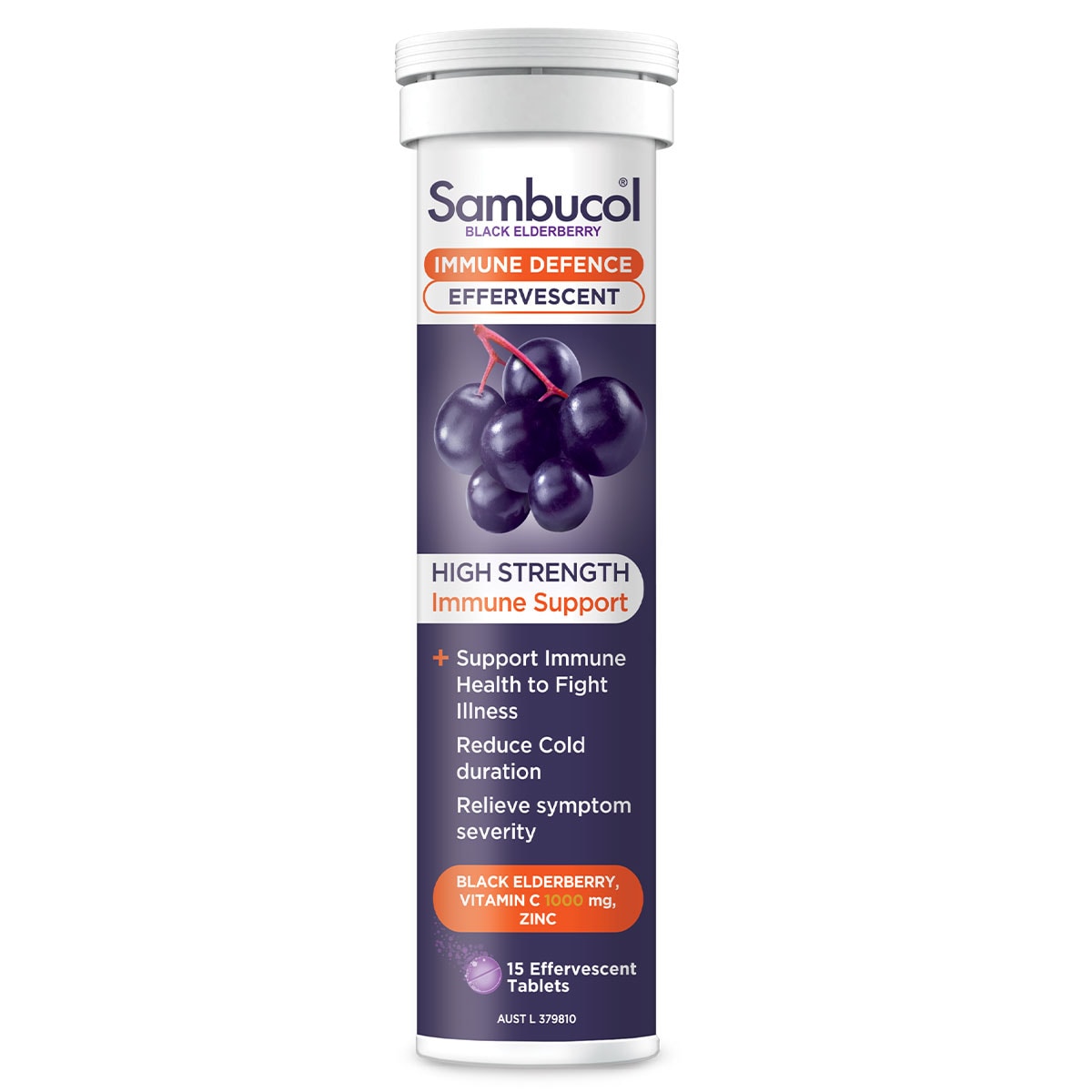 Sambucol High Strength Immune Support Effervescent Tablets 15s Black Elderberry