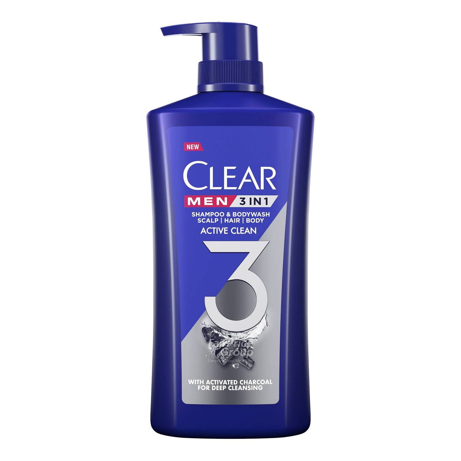CLEAR Men 3in1 Shampoo & Bodywash Active Clean Charcoal
