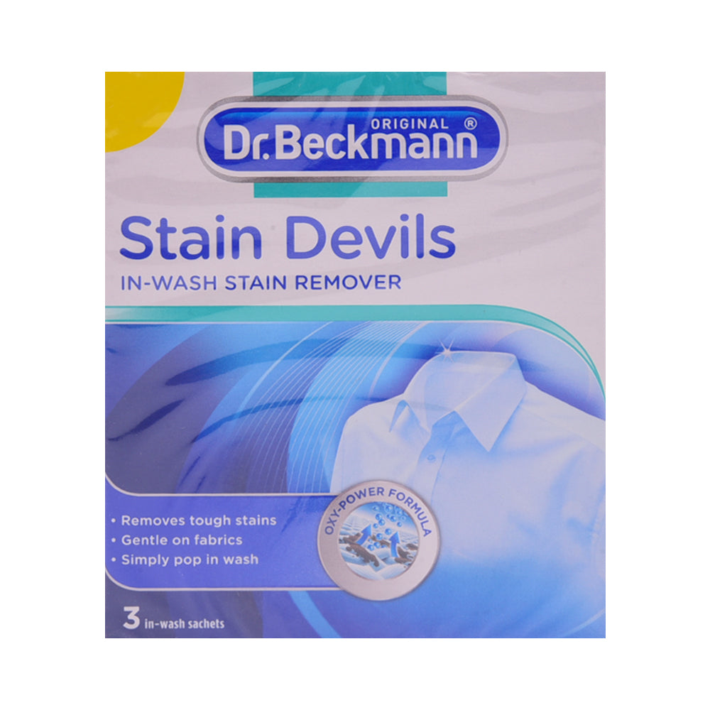 Dr Beckmann Stain Devils In-Wash Stain Remover 3s In-Wash Sachets Box