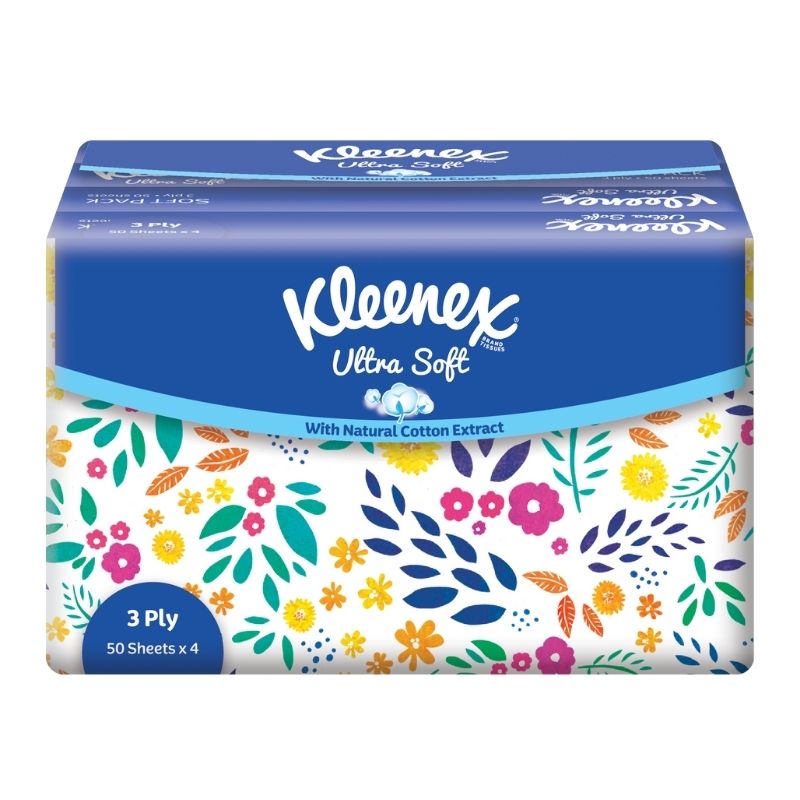 Kleenex Ultrasoft Soft Pack 4x50s Floral