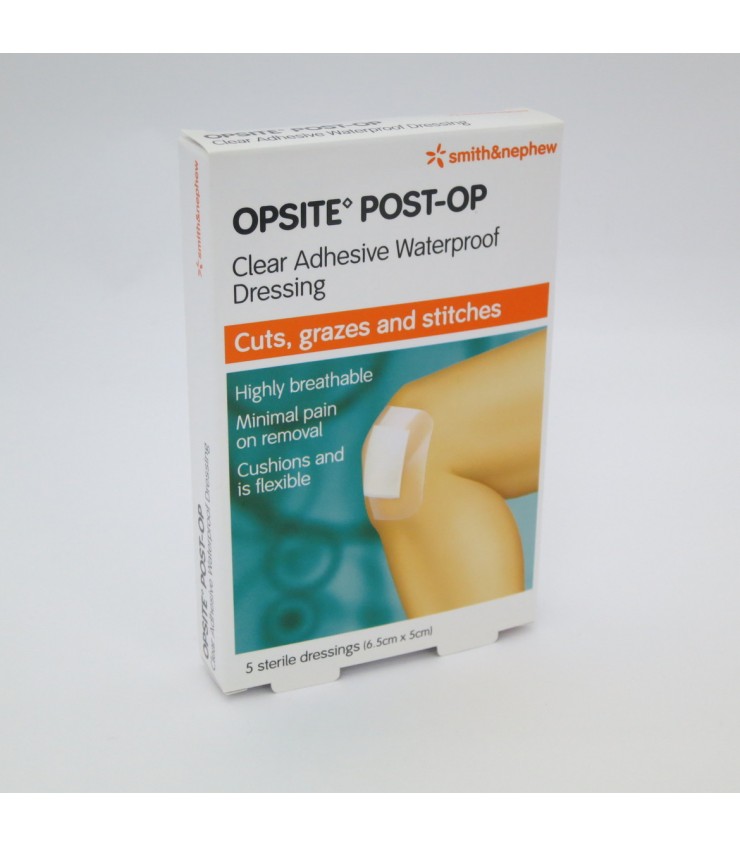 Smith & Nephew Opsite Post-Op Clear Adhesive Waterproof Dressing 5s