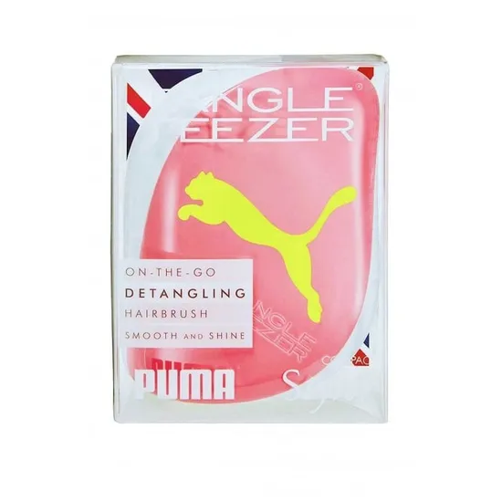 Tangle Teezer Compact Detangling Hairbrush Puma Bright Pink-Smooth & Shine