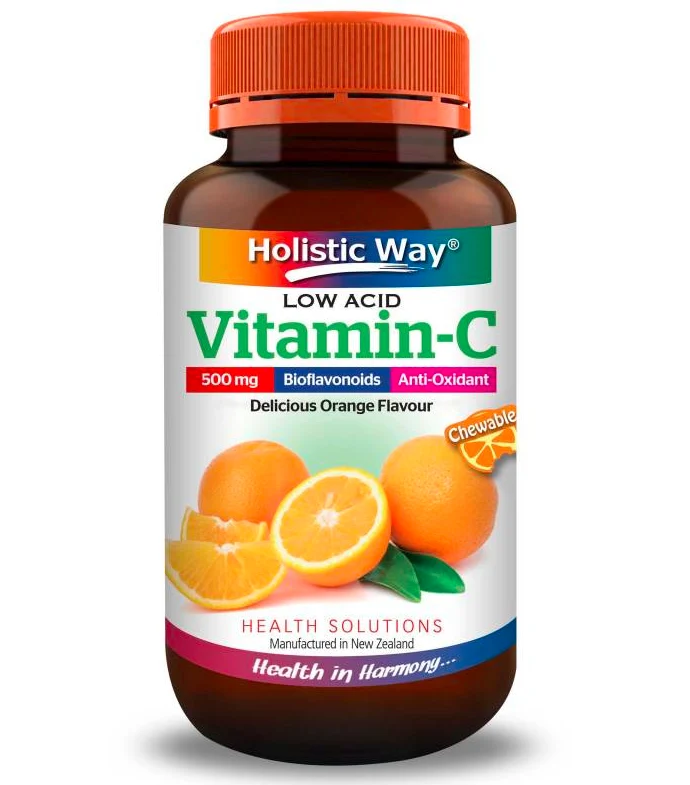 Holistic Way Low Acid Vitamin-C 500mg Chewable 50s