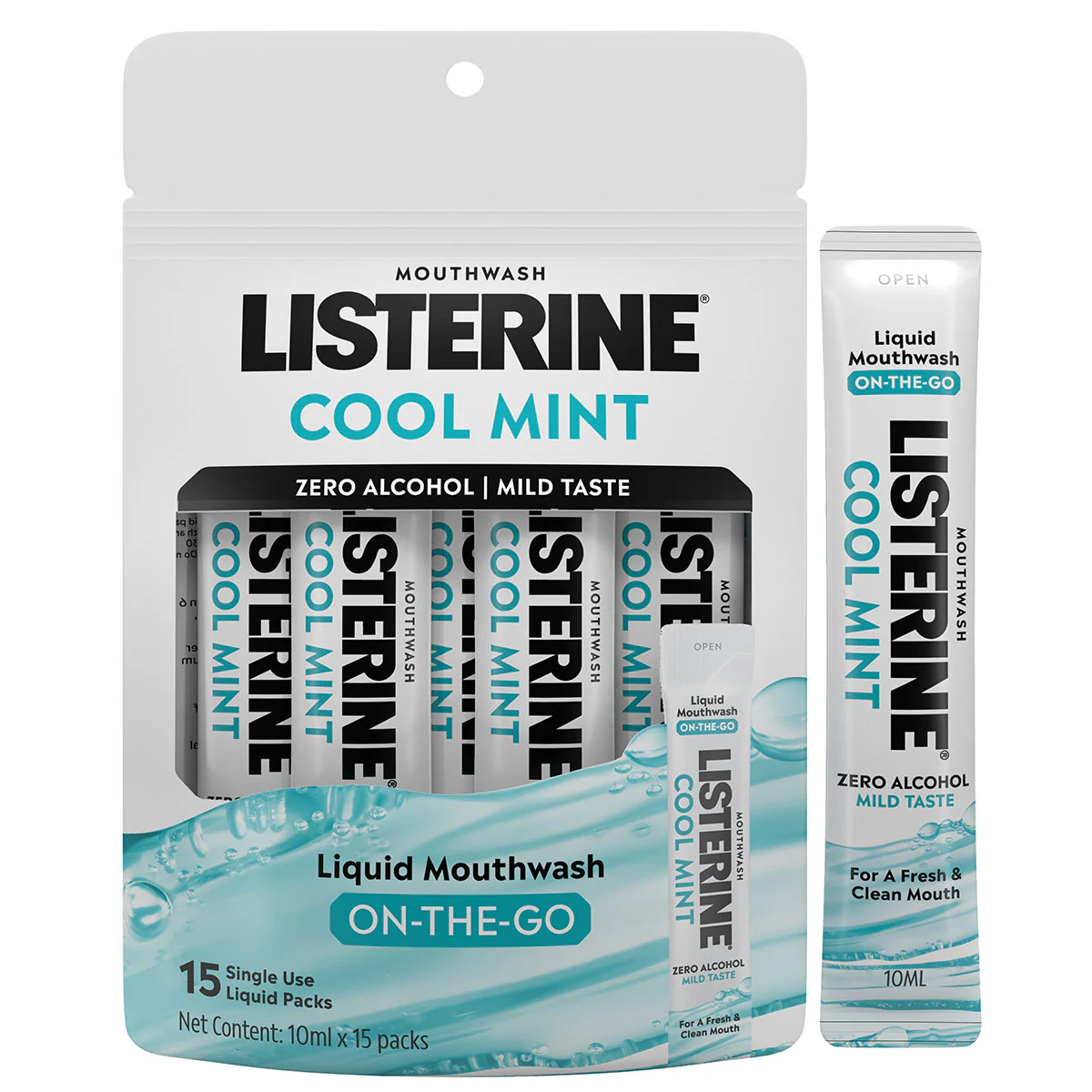 Listerine Mouthwash Liquid On-The-Go 10mlx15s Cool Mint