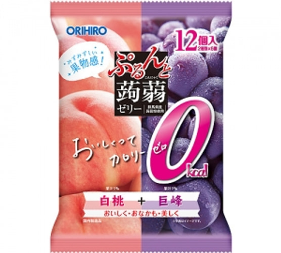 Orihiro Purunto Konjac Jelly Pouch Calorie Zero White Peach & Kyoho Grape