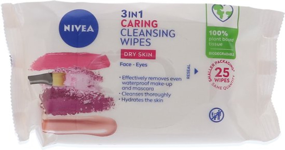 Nivea Biodegradable Cleansing Wipes 25s For Dry Skin