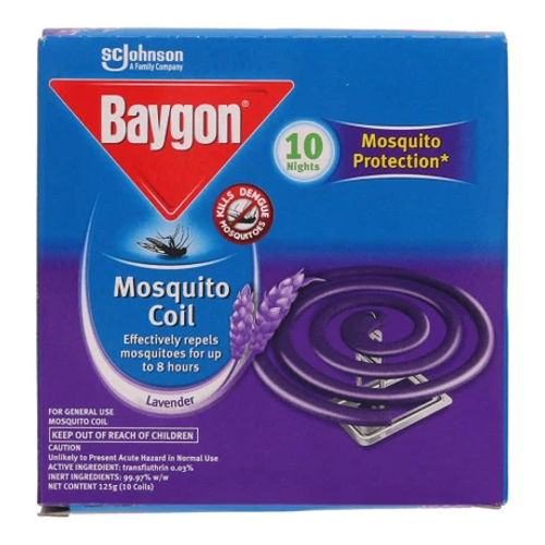 Baygon Mosquito Coil 125g 10s Lavendar
