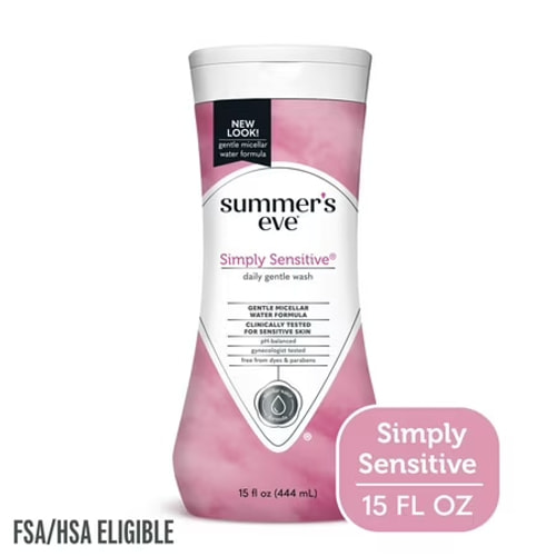 Summer's Eve Simply Sensitive Cleansing Wash 15oz for Sensitive Skin